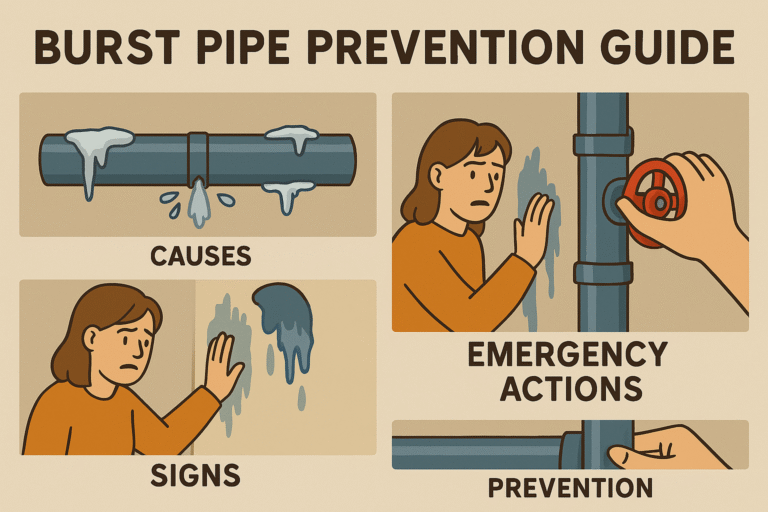 Burst pipe prevention is crucial for every homeowner, especially in colder climates where freezing temperatures can wreak havoc on plumbing. The damage, repair costs, and stress caused by a burst pipe can be overwhelming. While it’s important to know how to respond if a pipe bursts, taking proactive steps to prevent one from happening in the first place offers the best peace of mind.
